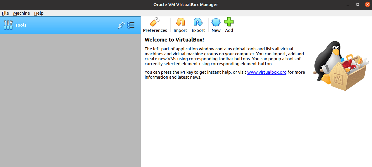 VirtualBox Fresh Install